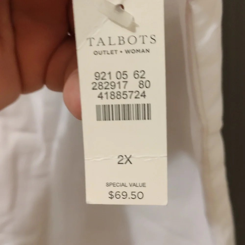 Talbots White Sleeveless Blouse - Picture 3 of 4